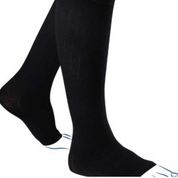Chaussettes de contention Homme City Confort Coton Classe 3 par Thuasne - Coloris Noir - Pieds Ouverts