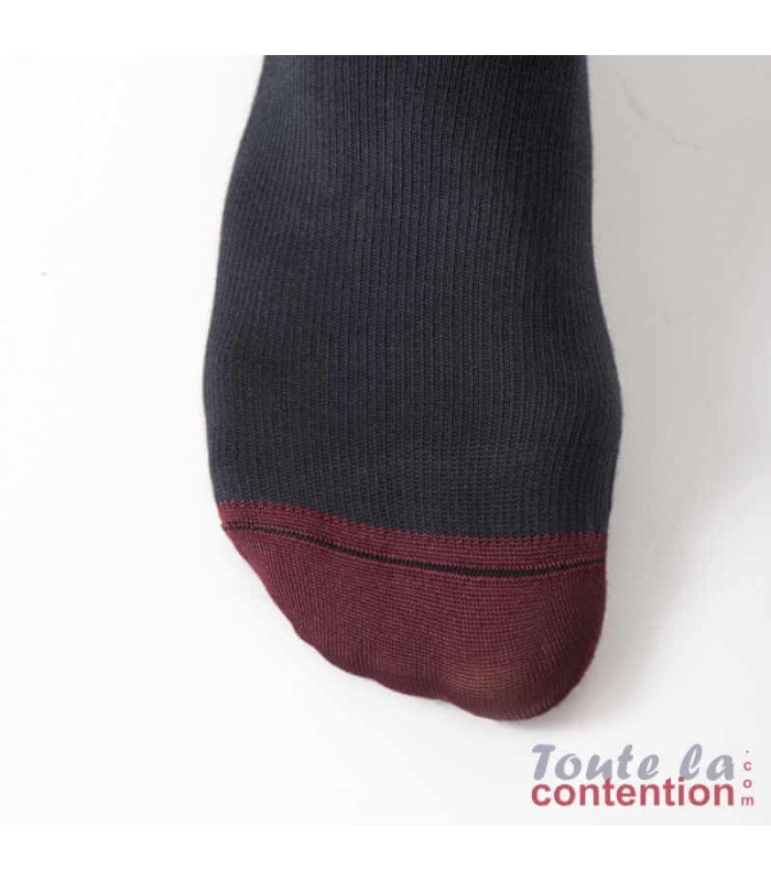 Chaussettes de contention homme classe 2 couleur prune - Coton