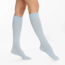 Chaussettes de contention Femme Active Coton Bio classe 2 Sigvaris - Coloris Bleu Clair