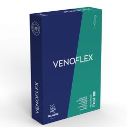 Chaussettes de contention Femme Venoflex Fast Lin par Thuasne - Coloris Lignes Naturel - Packaging