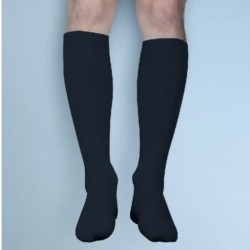 Chaussettes de contention Homme Venoflex Fast Lin par Thuasne - Coloris Lignes Noir - Vue Face