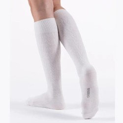 Chaussettes de contention Femme Venoflex Fast Laine Classe 2 par Thuasne - Coloris Torsades Ecru - Vue Arrière